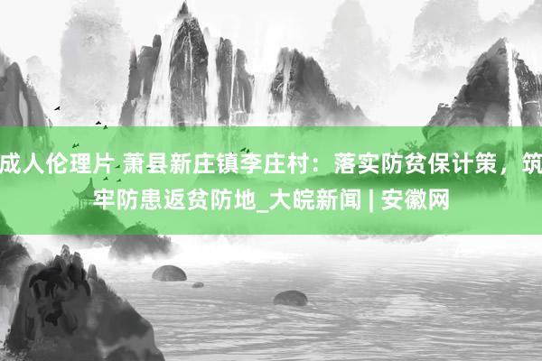 成人伦理片 萧县新庄镇李庄村：落实防贫保计策，筑牢防患返贫防地_大皖新闻 | 安徽网