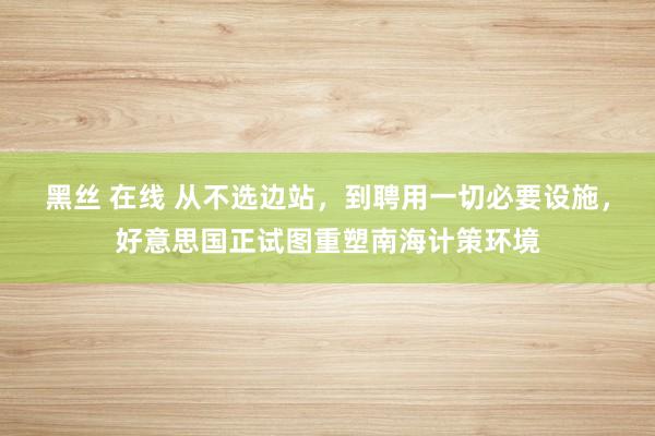 黑丝 在线 从不选边站，到聘用一切必要设施，好意思国正试图重塑南海计策环境