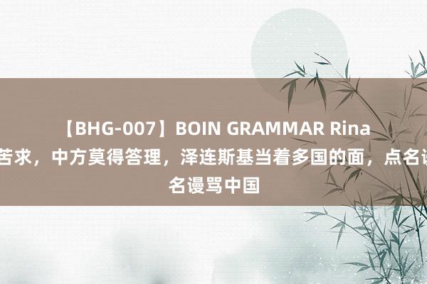 【BHG-007】BOIN GRAMMAR Rina 乌方的苦求，中方莫得答理，泽连斯基当着多国的面，点名谩骂中国