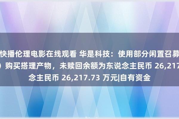 快播伦理电影在线观看 华是科技：使用部分闲置召募资金（含超募资金）购买搭理产物，未赎回余额为东说念主民币 26,217.73 万元|自有资金