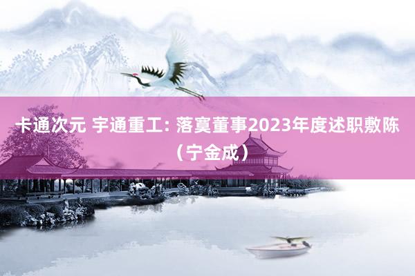 卡通次元 宇通重工: 落寞董事2023年度述职敷陈（宁金成）