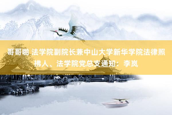 哥哥啪 法学院副院长兼中山大学新华学院法律照拂人、法学院党总支通知：李岚